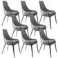Nordic Glam Style Chair Dining Arm Chairs for Kitchen with Metal Legs Grey 8 Piece Set Clearhalo 'Dining Chairs' 'Dining Tables & Seating' 'dining_chair' 'furn' 'furn_dining_chair' 'Furniture' 'Kitchen & Dining Furniture' 5458692