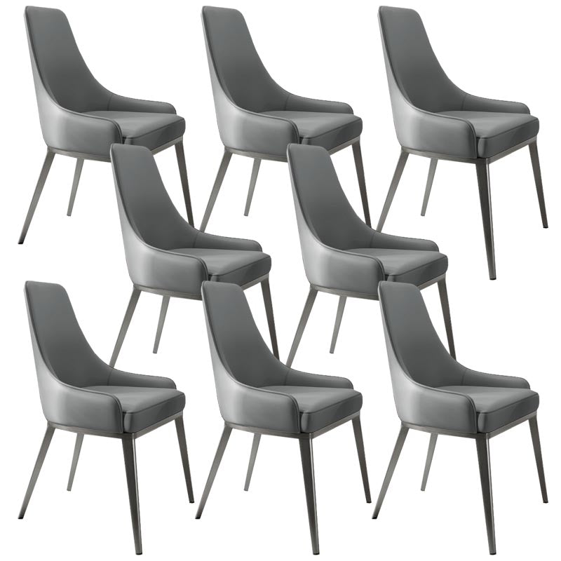 Nordic Glam Style Chair Dining Arm Chairs for Kitchen with Metal Legs Grey 8 Piece Set Clearhalo 'Dining Chairs' 'Dining Tables & Seating' 'dining_chair' 'furn' 'furn_dining_chair' 'Furniture' 'Kitchen & Dining Furniture' 5458692