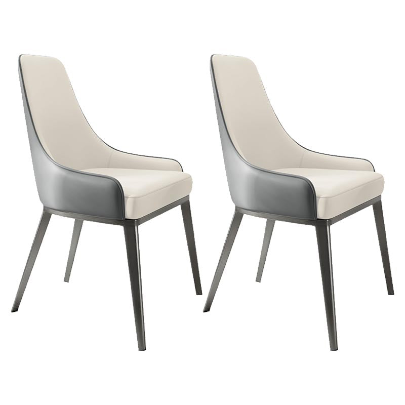 Nordic Glam Style Chair Dining Arm Chairs for Kitchen with Metal Legs Gray-White 2 Piece Set Clearhalo 'Dining Chairs' 'Dining Tables & Seating' 'dining_chair' 'furn' 'furn_dining_chair' 'Furniture' 'Kitchen & Dining Furniture' 5458694