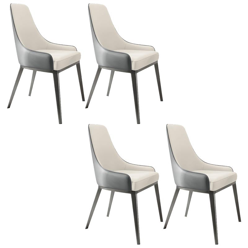 Nordic Glam Style Chair Dining Arm Chairs for Kitchen with Metal Legs Gray-White 4 Piece Set Clearhalo 'Dining Chairs' 'Dining Tables & Seating' 'dining_chair' 'furn' 'furn_dining_chair' 'Furniture' 'Kitchen & Dining Furniture' 5458696