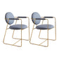 Nordic Glam Style Chair Dining Arm Chair for Kitchen with Metal Legs