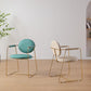 Nordic Glam Style Chair Dining Arm Chair for Kitchen with Metal Legs