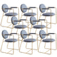 Nordic Glam Style Chair Dining Arm Chair for Kitchen with Metal Legs