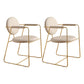 Nordic Glam Style Chair Dining Arm Chair for Kitchen with Metal Legs