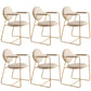Nordic Glam Style Chair Dining Arm Chair for Kitchen with Metal Legs