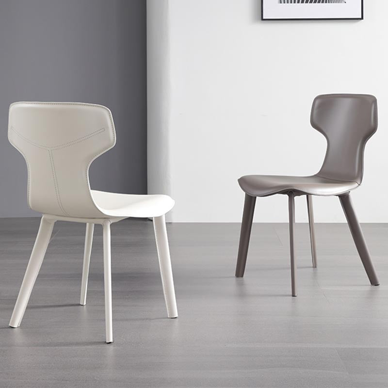 Contemporary Chairs Armless Dining Chair with Metal Legs for Kitchen