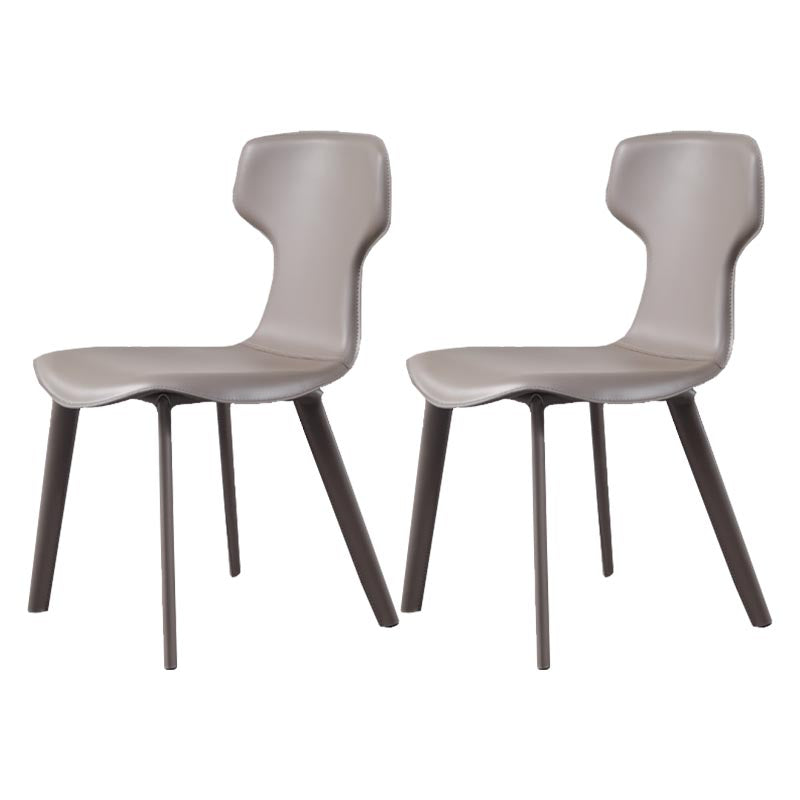 Contemporary Chairs Armless Dining Chair with Metal Legs for Kitchen