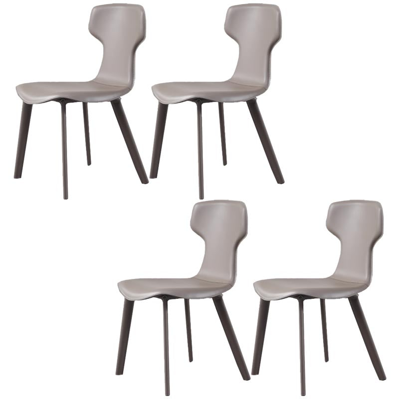 Contemporary Chairs Armless Dining Chair with Metal Legs for Kitchen