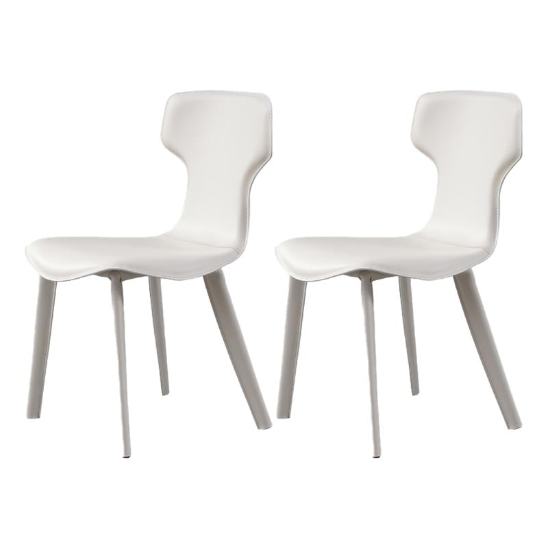 Contemporary Chairs Armless Dining Chair with Metal Legs for Kitchen