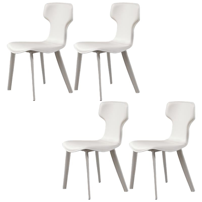 Contemporary Chairs Armless Dining Chair with Metal Legs for Kitchen