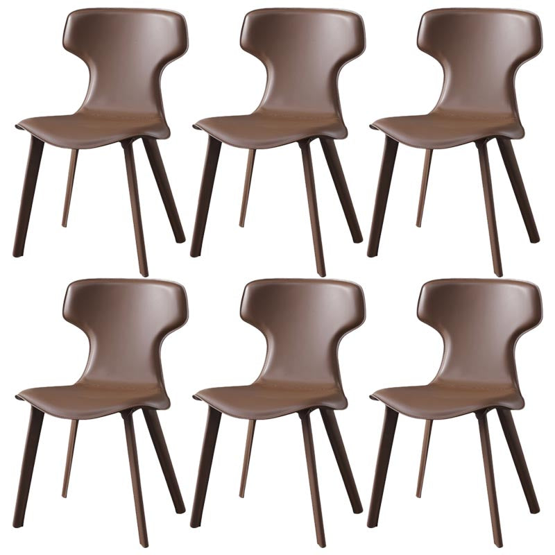 Contemporary Chairs Armless Dining Chair with Metal Legs for Kitchen