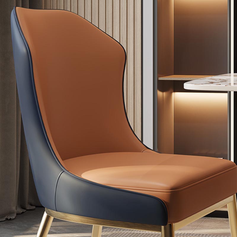 Nordic Glam Style Chair Dining Armless Chairs with Metal Legs for Kitchen Clearhalo 'Dining Chairs' 'Dining Tables & Seating' 'dining_chair' 'furn' 'furn_dining_chair' 'Furniture' 'Kitchen & Dining Furniture' 5458775