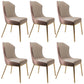 Nordic Glam Style Chair Dining Armless Chairs with Metal Legs for Kitchen White-Brown 6 Piece Set Clearhalo 'Dining Chairs' 'Dining Tables & Seating' 'dining_chair' 'furn' 'furn_dining_chair' 'Furniture' 'Kitchen & Dining Furniture' 5458781
