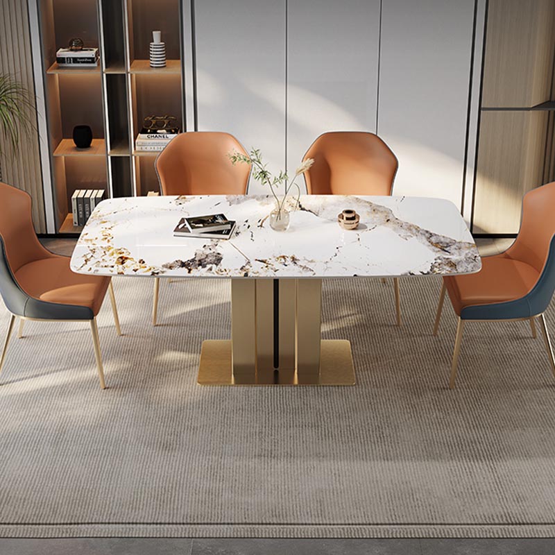 Nordic Glam Style Chair Dining Armless Chairs with Metal Legs for Kitchen Clearhalo 'Dining Chairs' 'Dining Tables & Seating' 'dining_chair' 'furn' 'furn_dining_chair' 'Furniture' 'Kitchen & Dining Furniture' 5458783