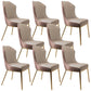Nordic Glam Style Chair Dining Armless Chairs with Metal Legs for Kitchen White-Brown 8 Piece Set Clearhalo 'Dining Chairs' 'Dining Tables & Seating' 'dining_chair' 'furn' 'furn_dining_chair' 'Furniture' 'Kitchen & Dining Furniture' 5458784