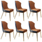 Nordic Glam Style Chair Dining Armless Chairs with Metal Legs for Kitchen Grey Orange 6 Piece Set Clearhalo 'Dining Chairs' 'Dining Tables & Seating' 'dining_chair' 'furn' 'furn_dining_chair' 'Furniture' 'Kitchen & Dining Furniture' 5458791