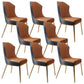 Nordic Glam Style Chair Dining Armless Chairs with Metal Legs for Kitchen Grey Orange 8 Piece Set Clearhalo 'Dining Chairs' 'Dining Tables & Seating' 'dining_chair' 'furn' 'furn_dining_chair' 'Furniture' 'Kitchen & Dining Furniture' 5458792