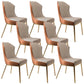 Nordic Glam Style Chair Dining Armless Chairs with Metal Legs for Kitchen Orange White 8 Piece Set Clearhalo 'Dining Chairs' 'Dining Tables & Seating' 'dining_chair' 'furn' 'furn_dining_chair' 'Furniture' 'Kitchen & Dining Furniture' 5458797