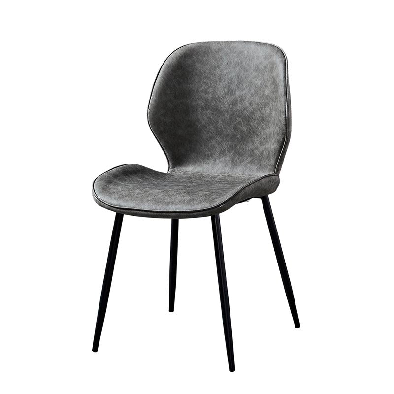 Contemporary Style Chairs Armless Dining Chairs with Metal Legs for Kitchen Dark Gray 1 Piece Clearhalo 'Dining Chairs' 'Dining Tables & Seating' 'dining_chair' 'furn' 'furn_dining_chair' 'Furniture' 'Kitchen & Dining Furniture' 5458865