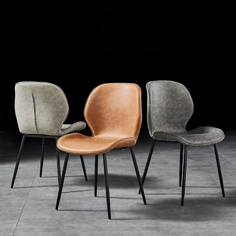 Contemporary Style Chairs Armless Dining Chairs with Metal Legs for Kitchen Clearhalo 'Dining Chairs' 'Dining Tables & Seating' 'dining_chair' 'furn' 'furn_dining_chair' 'Furniture' 'Kitchen & Dining Furniture' 5458866