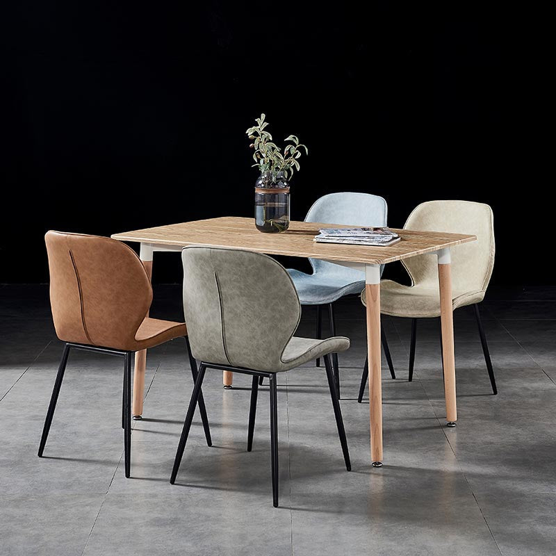 Contemporary Style Chairs Armless Dining Chairs with Metal Legs for Kitchen Clearhalo 'Dining Chairs' 'Dining Tables & Seating' 'dining_chair' 'furn' 'furn_dining_chair' 'Furniture' 'Kitchen & Dining Furniture' 5458871
