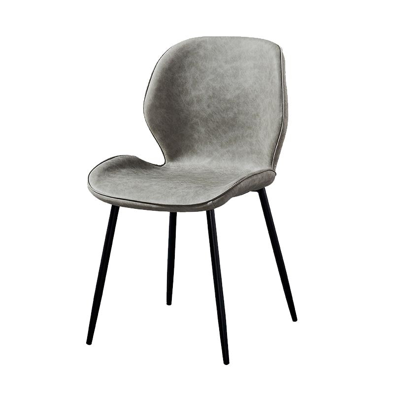 Contemporary Style Chairs Armless Dining Chairs with Metal Legs for Kitchen Light Gray 1 Piece Clearhalo 'Dining Chairs' 'Dining Tables & Seating' 'dining_chair' 'furn' 'furn_dining_chair' 'Furniture' 'Kitchen & Dining Furniture' 5458874