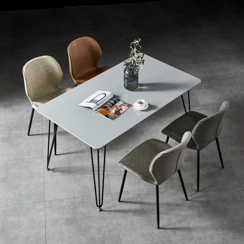 Contemporary Style Chairs Armless Dining Chairs with Metal Legs for Kitchen Clearhalo 'Dining Chairs' 'Dining Tables & Seating' 'dining_chair' 'furn' 'furn_dining_chair' 'Furniture' 'Kitchen & Dining Furniture' 5458890