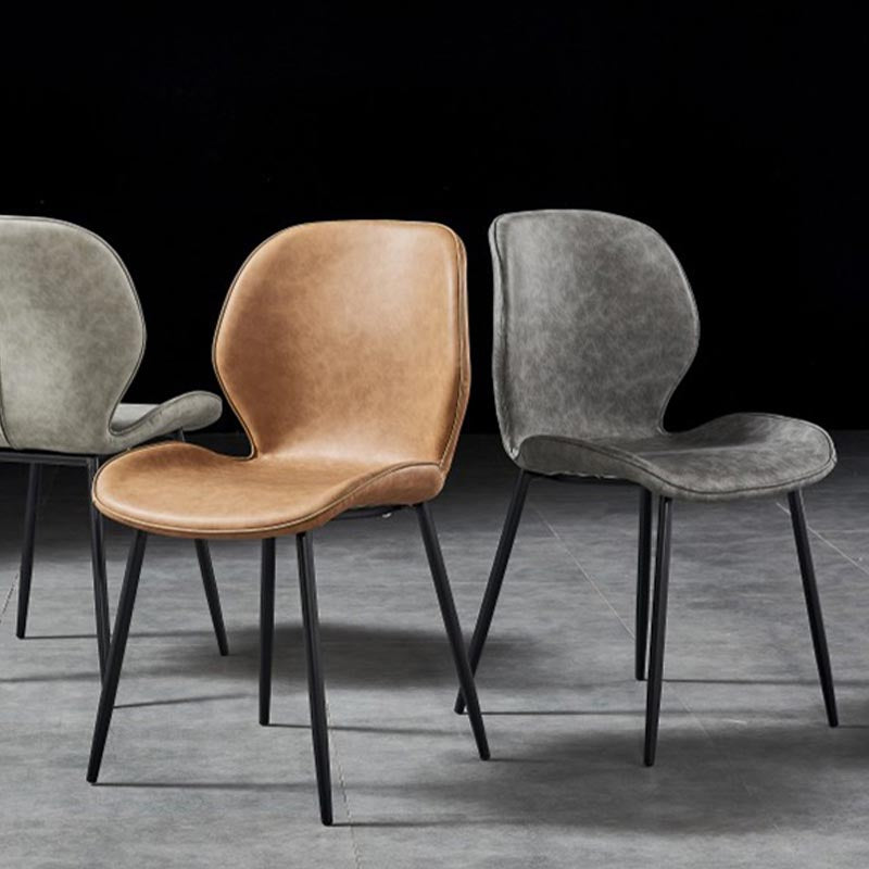 Contemporary Style Chairs Armless Dining Chairs with Metal Legs for Kitchen Clearhalo 'Dining Chairs' 'Dining Tables & Seating' 'dining_chair' 'furn' 'furn_dining_chair' 'Furniture' 'Kitchen & Dining Furniture' 5458892