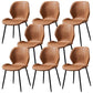 Contemporary Style Chairs Armless Dining Chairs with Metal Legs for Kitchen Brown 8 Piece Set Clearhalo 'Dining Chairs' 'Dining Tables & Seating' 'dining_chair' 'furn' 'furn_dining_chair' 'Furniture' 'Kitchen & Dining Furniture' 5458898