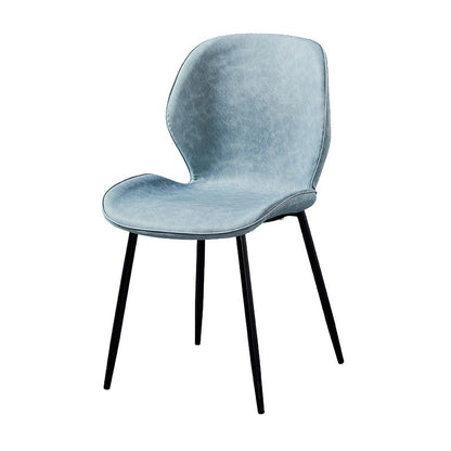 Contemporary Style Chairs Armless Dining Chairs with Metal Legs for Kitchen Light Blue 1 Piece Clearhalo 'Dining Chairs' 'Dining Tables & Seating' 'dining_chair' 'furn' 'furn_dining_chair' 'Furniture' 'Kitchen & Dining Furniture' 5458899