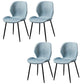Contemporary Style Chairs Armless Dining Chairs with Metal Legs for Kitchen Light Blue 4 Piece Set Clearhalo 'Dining Chairs' 'Dining Tables & Seating' 'dining_chair' 'furn' 'furn_dining_chair' 'Furniture' 'Kitchen & Dining Furniture' 5458901
