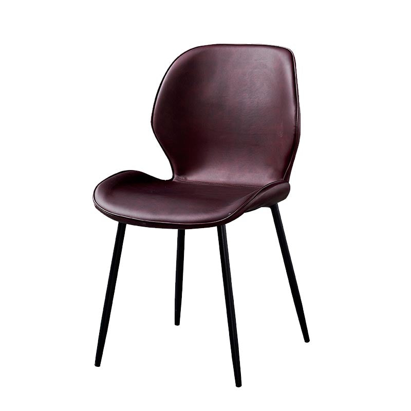 Contemporary Style Chairs Armless Dining Chairs with Metal Legs for Kitchen Purple 1 Piece Clearhalo 'Dining Chairs' 'Dining Tables & Seating' 'dining_chair' 'furn' 'furn_dining_chair' 'Furniture' 'Kitchen & Dining Furniture' 5458904