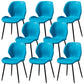 Contemporary Style Chairs Armless Dining Chairs with Metal Legs for Kitchen Dark Blue 8 Piece Set Clearhalo 'Dining Chairs' 'Dining Tables & Seating' 'dining_chair' 'furn' 'furn_dining_chair' 'Furniture' 'Kitchen & Dining Furniture' 5458913