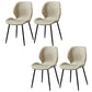 Contemporary Style Chairs Armless Dining Chairs with Metal Legs for Kitchen Off-White 4 Piece Set Clearhalo 'Dining Chairs' 'Dining Tables & Seating' 'dining_chair' 'furn' 'furn_dining_chair' 'Furniture' 'Kitchen & Dining Furniture' 5458916