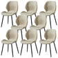Contemporary Style Chairs Armless Dining Chairs with Metal Legs for Kitchen Off-White 8 Piece Set Clearhalo 'Dining Chairs' 'Dining Tables & Seating' 'dining_chair' 'furn' 'furn_dining_chair' 'Furniture' 'Kitchen & Dining Furniture' 5458918