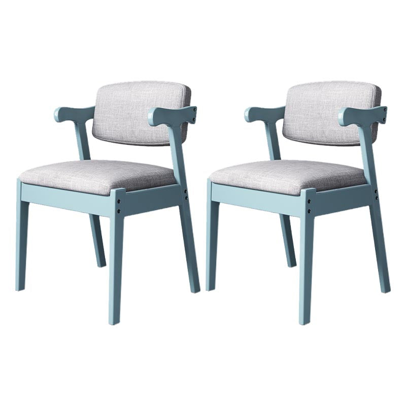 Moderne houten eetkamerstoel Open rug Dining zijmeubilair in matte afwerking voor thuis