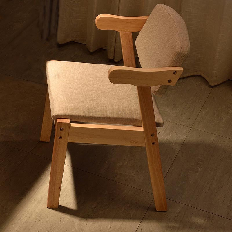 Moderne houten eetkamerstoel Open rug Dining zijmeubilair in matte afwerking voor thuis