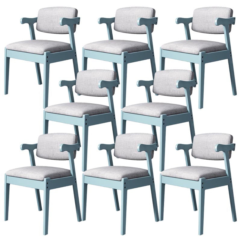 Moderne houten eetkamerstoel Open rug Dining zijmeubilair in matte afwerking voor thuis