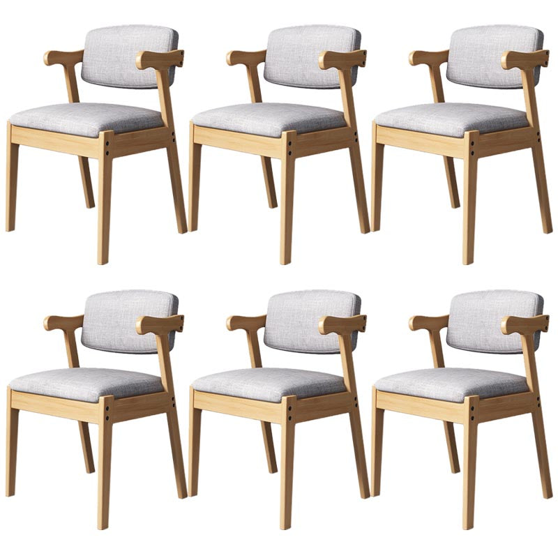 Moderne houten eetkamerstoel Open rug Dining zijmeubilair in matte afwerking voor thuis