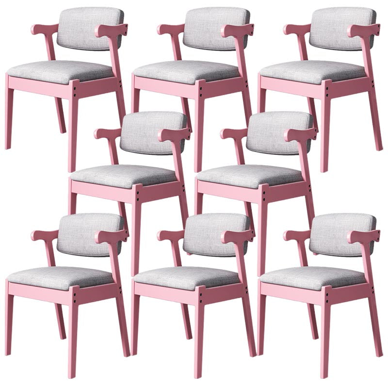 Moderne houten eetkamerstoel Open rug Dining zijmeubilair in matte afwerking voor thuis