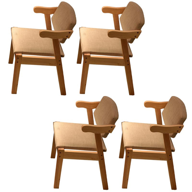 Moderne houten eetkamerstoel Open rug Dining zijmeubilair in matte afwerking voor thuis