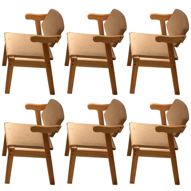 Moderne houten eetkamerstoel Open rug Dining zijmeubilair in matte afwerking voor thuis