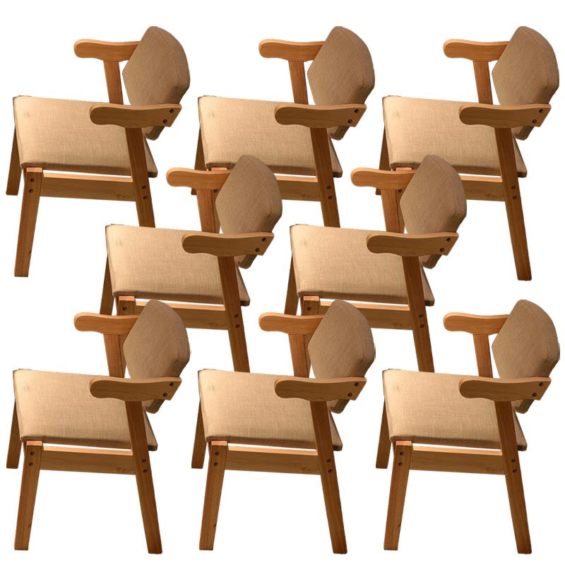 Moderne houten eetkamerstoel Open rug Dining zijmeubilair in matte afwerking voor thuis