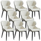 Contemporary Leather Dining Chair Wingback Side Chair with Steel 4 Legs in Matte Finish