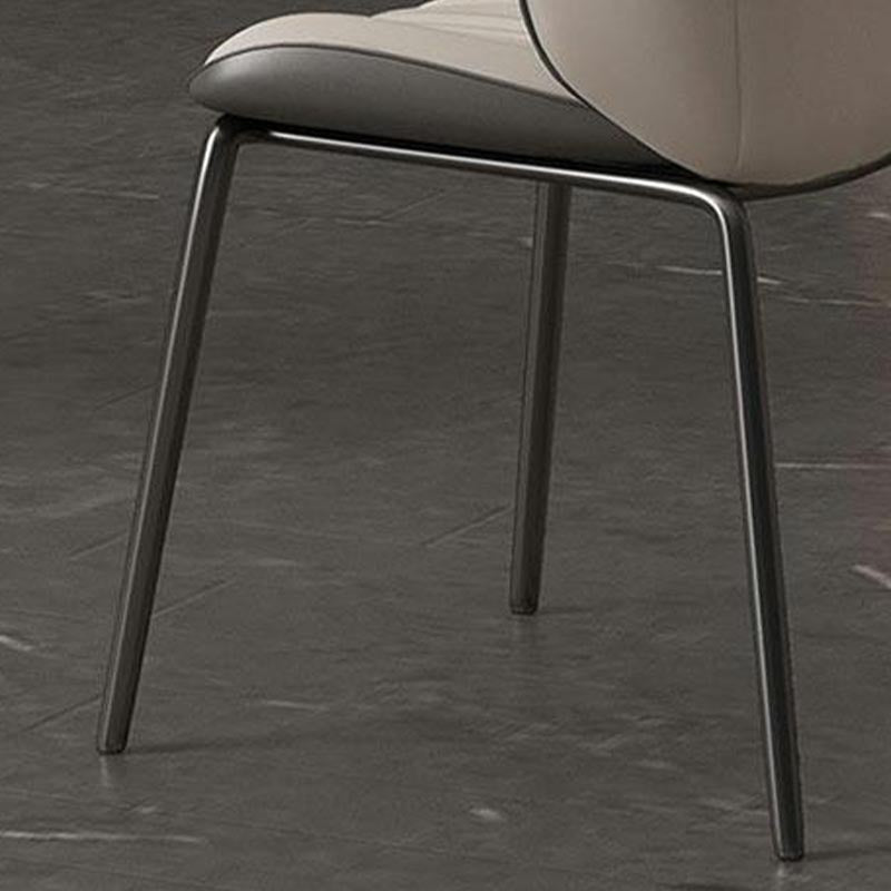 Moderne faux lederen eetkamerstoel vleugelback zijstoel in matte afwerking