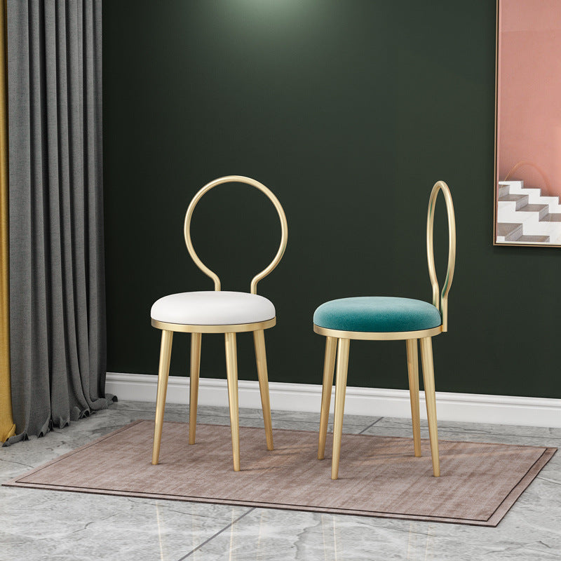 Glam Velvet Dining Chair Open Back Dining Side Furniture with Gold Legs in Matte Finish Clearhalo 'Dining Chairs' 'Dining Tables & Seating' 'dining_chair' 'furn' 'furn_dining_chair' 'Furniture' 'Kitchen & Dining Furniture' 5459107