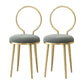 Glam Velvet Dining Chair Open Back Dining Side Furniture with Gold Legs in Matte Finish Grey 2 Piece Set Clearhalo 'Dining Chairs' 'Dining Tables & Seating' 'dining_chair' 'furn' 'furn_dining_chair' 'Furniture' 'Kitchen & Dining Furniture' 5459108