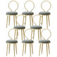 Glam Velvet Dining Chair Open Back Dining Side Furniture with Gold Legs in Matte Finish Grey 8 Piece Set Clearhalo 'Dining Chairs' 'Dining Tables & Seating' 'dining_chair' 'furn' 'furn_dining_chair' 'Furniture' 'Kitchen & Dining Furniture' 5459114