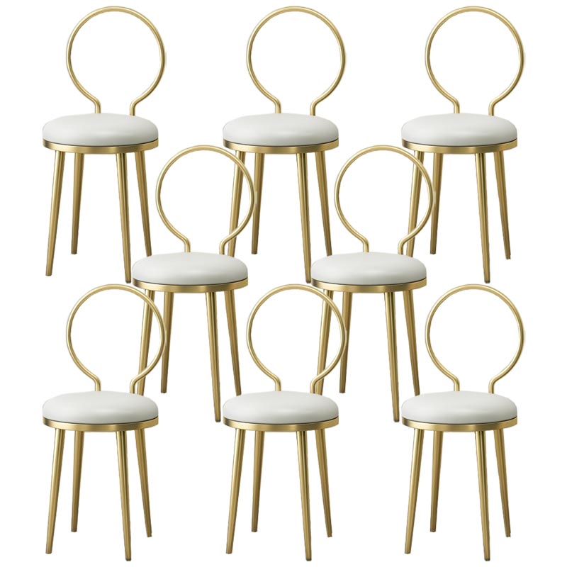 Glam Velvet Dining Chair Open Back Dining Side Furniture with Gold Legs in Matte Finish White 8 Piece Set Clearhalo 'Dining Chairs' 'Dining Tables & Seating' 'dining_chair' 'furn' 'furn_dining_chair' 'Furniture' 'Kitchen & Dining Furniture' 5459122