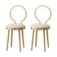 Glam Velvet Dining Chair Open Back Dining Side Furniture with Gold Legs in Matte Finish Pink 2 Piece Set Clearhalo 'Dining Chairs' 'Dining Tables & Seating' 'dining_chair' 'furn' 'furn_dining_chair' 'Furniture' 'Kitchen & Dining Furniture' 5459124